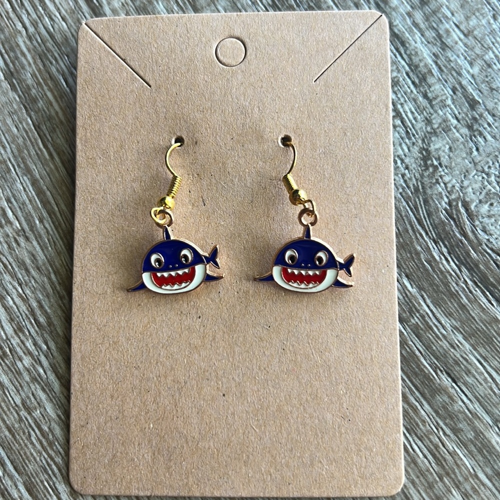 Baby Shark NEW Boutique Blue Earrings